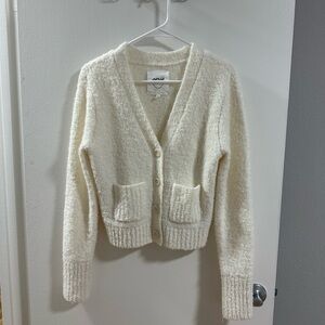 Aerie Cream Button-Up Cardigan XS